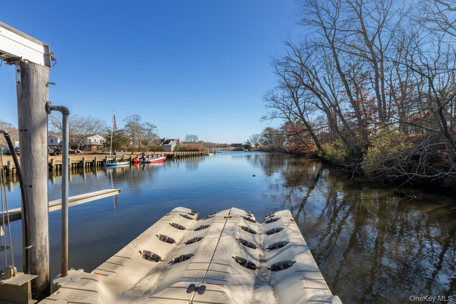 19 West Tiana Road Hampton Bays, NY 11946 - Photo 35 of 50 a lake view with boat and palm trees