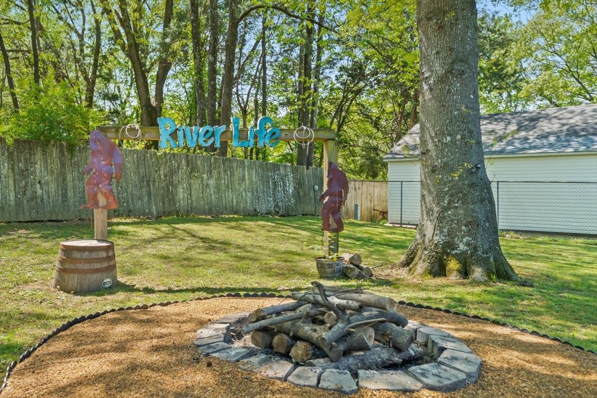 6315 Bardstown Road Bartlett, TN 38134 - Photo 26 of 31 Fenced backyard with an outdoor fire pit