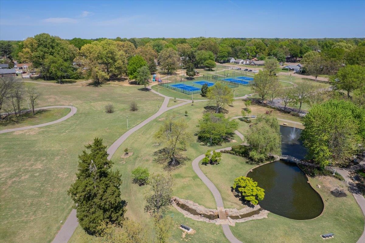 6315 Bardstown Road Bartlett, TN 38134 - Photo 31 of 31 Drone / aerial view of a nearby body of water and a tree filled landscape