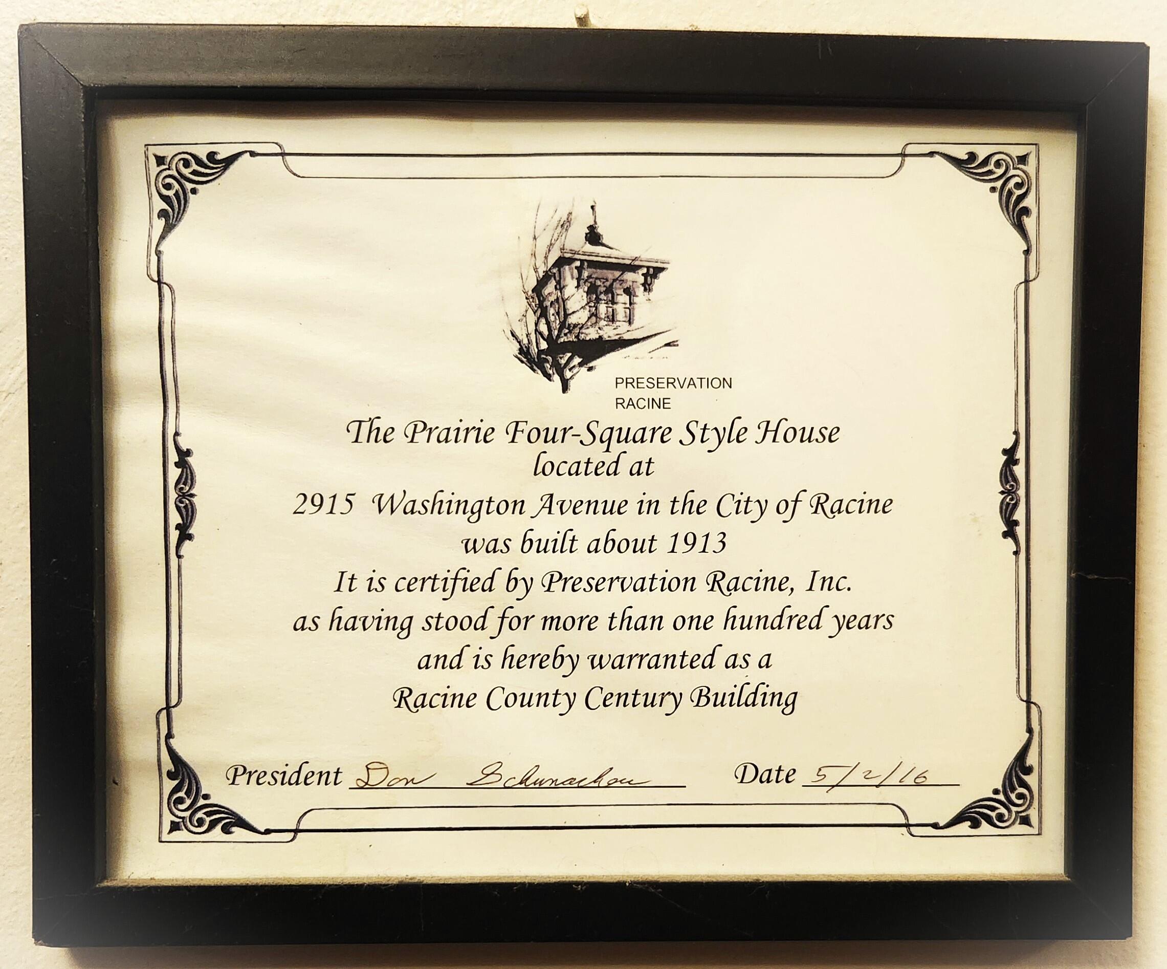 2915 Washington Avenue Racine, WI 53405 - Photo 29 of 29 Registration Certificate!