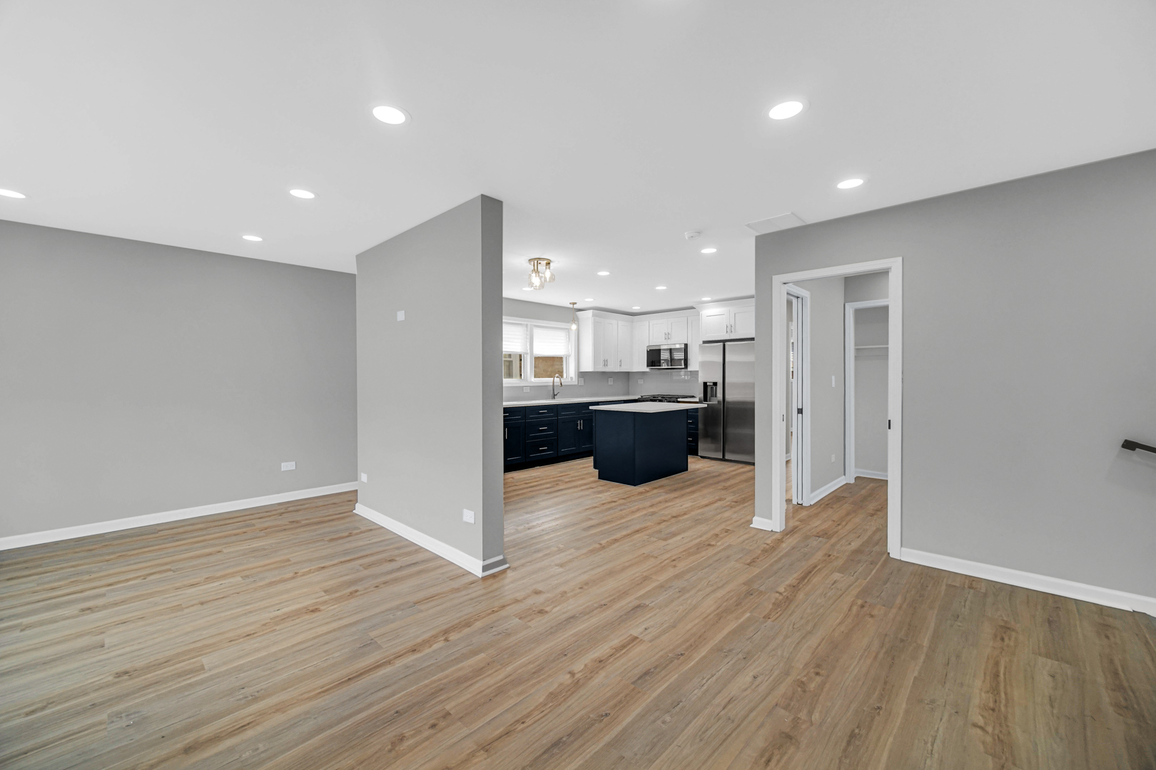 3629 West 84th Street Chicago, IL 60652 - Photo 8 of 23 a view of kitchen and kitchen with wooden floor