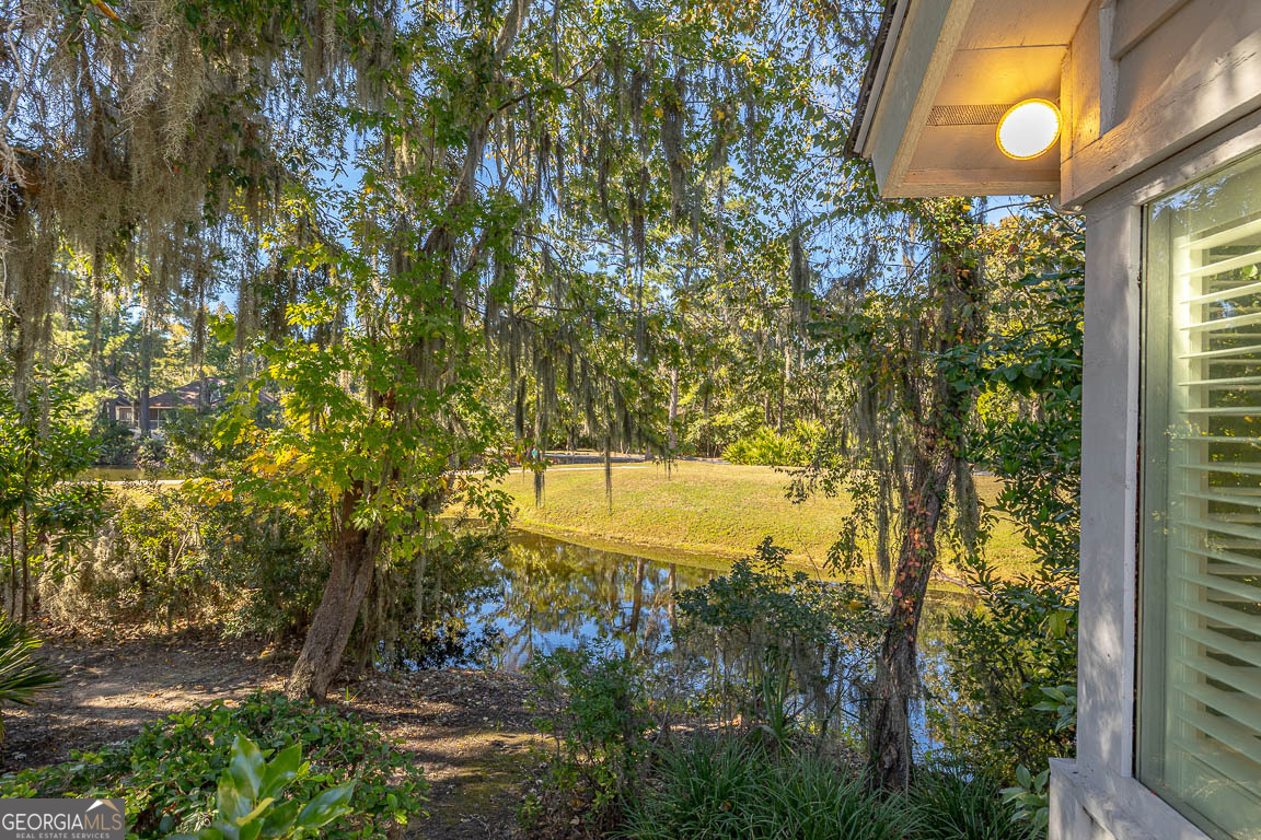 3 Bay Tree Court West St. Simons, GA 31522 - Photo 34 of 36 a view of a yard with plants and wooden fence