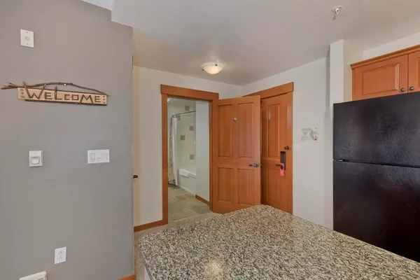 a view of a building from a balcony