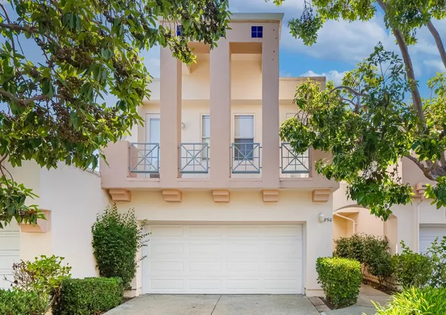 front view of a house with a garage
