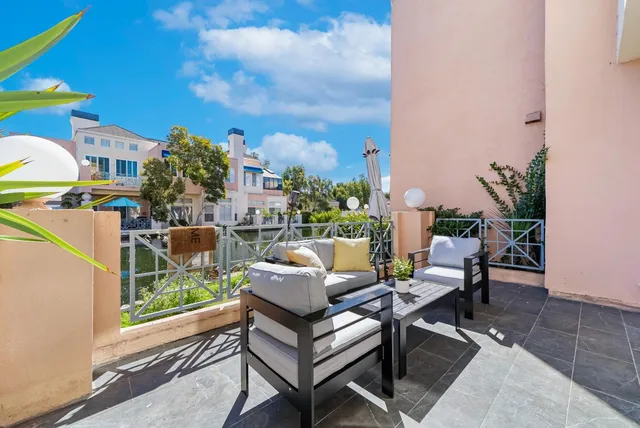 a outdoor living space with furniture