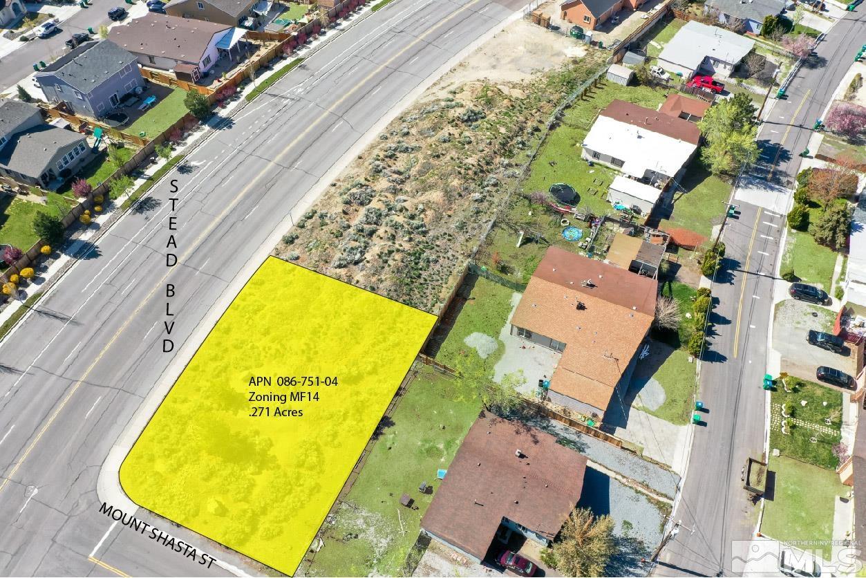 an aerial view of a swimming pool