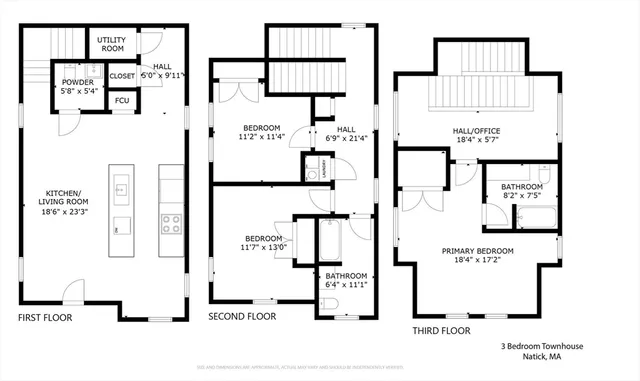 $899,000 | 3 A Wilson Street, Unit 3A, Natick, MA 01760