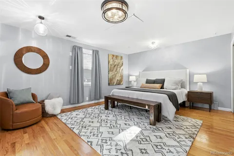 a workspace with furniture and a window