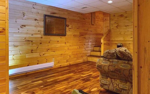 a bathroom with a shower