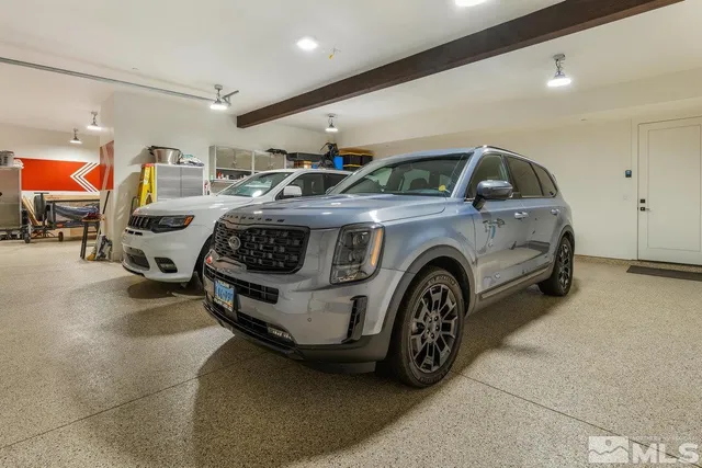 a car parked in garage