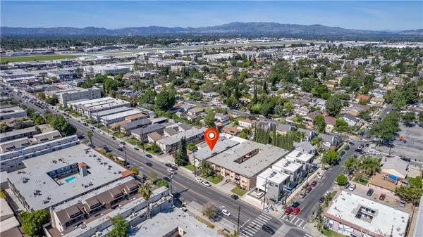 an aerial view of a city