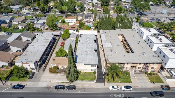 an aerial view of multiple house