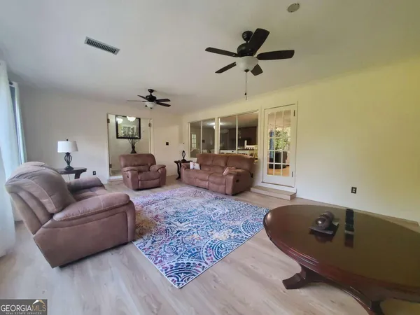 a living room with furniture