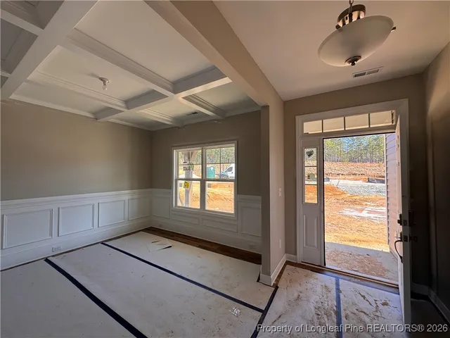 an empty room with windows