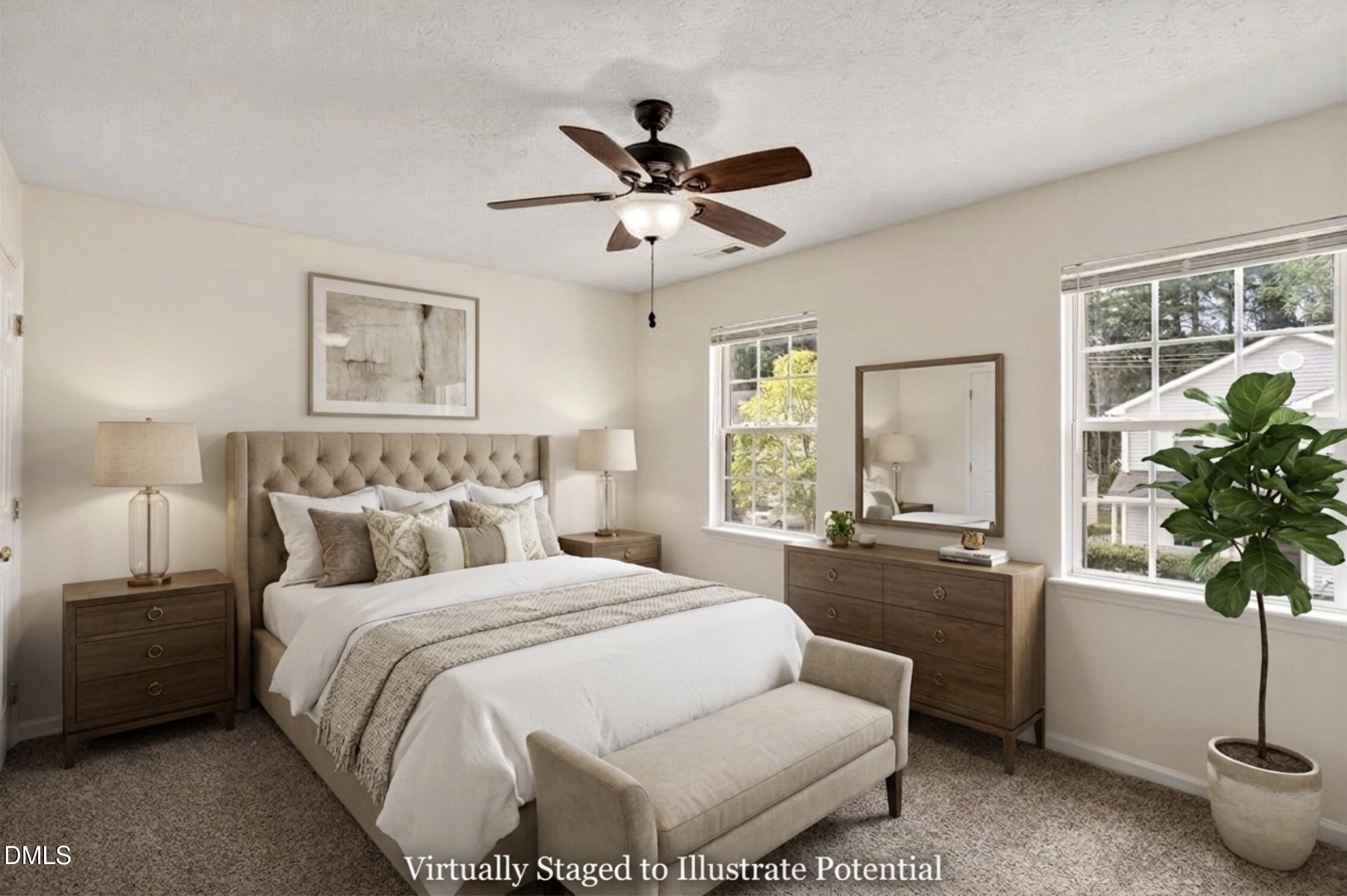 3619 Ranbir Drive Durham, NC 27713 - Photo 27 of 35 3619 Ranbir Bedroom Virtually Staged
