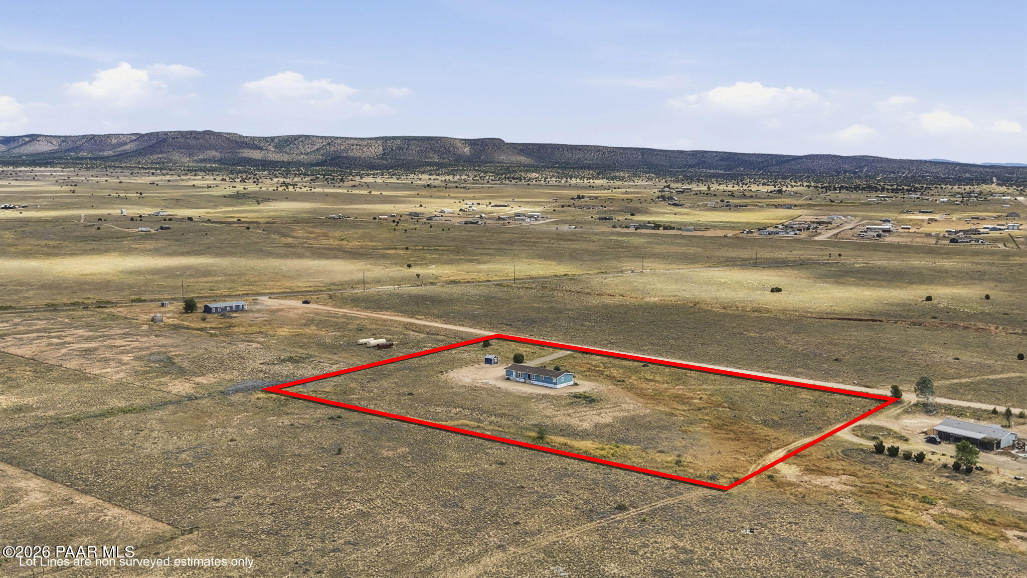 26600 North Bull Snake Road Paulden, AZ 86334 - Photo 39 of 41 39-Aerial 4 Lot Lines