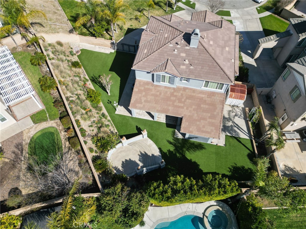 6136 Walnut Grove Court Rancho Cucamonga, CA 91739 - Photo 40 of 41 an aerial view of a house with a garden
