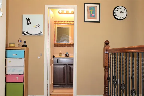 a view of a hallway with elevator