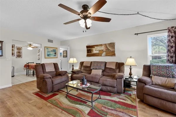 a living room with furniture