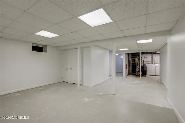 a view of a balcony with wooden floor