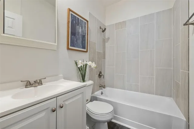 a bathroom with a sink a toilet and a bathtub