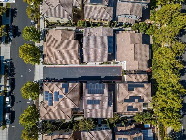 an aerial view of a house