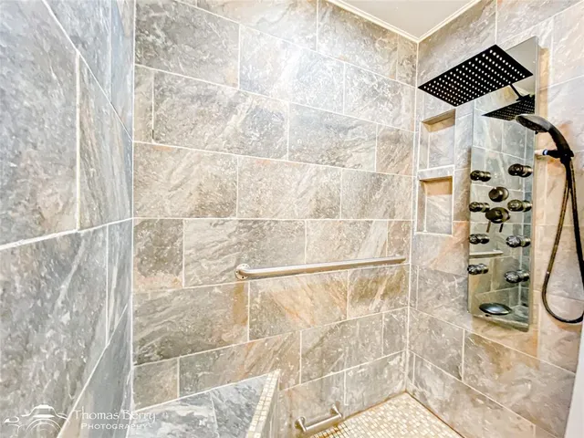 a bathroom with a shower