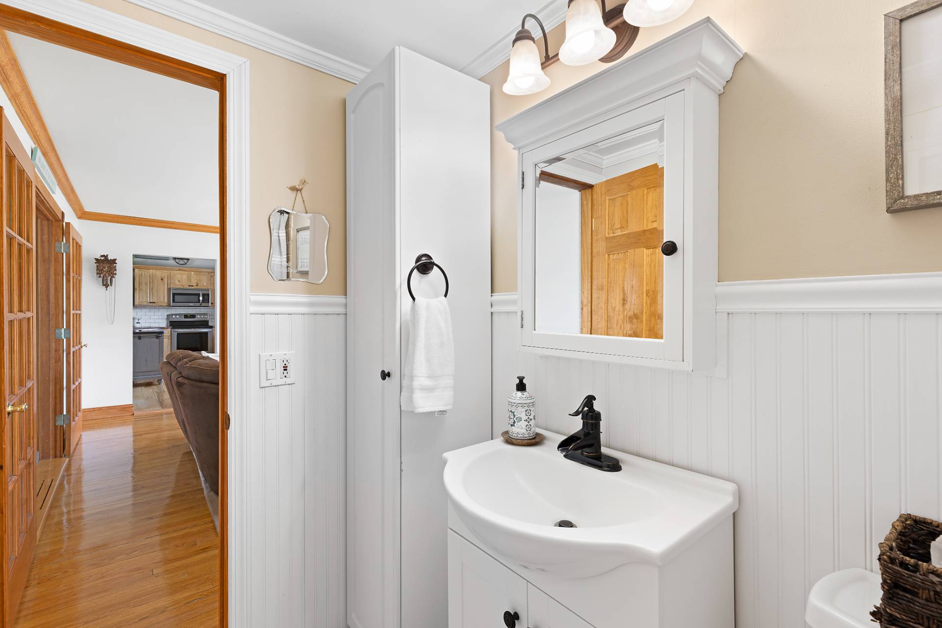 Undisclosed Address Remsenburg, NY 11960 - Photo 8 of 41 a bathroom with a sink a mirror and a shower