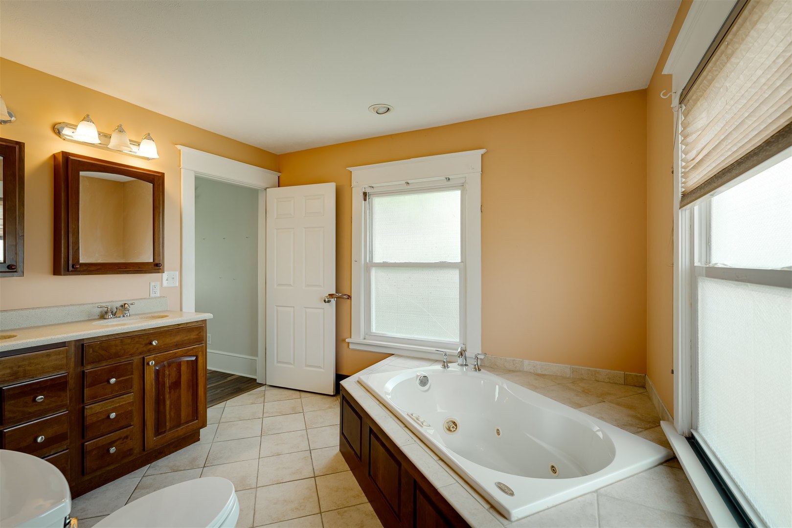 301 West Cooper Street Colfax, IL 61728 - Photo 29 of 69 a bathroom with a tub sink and mirror