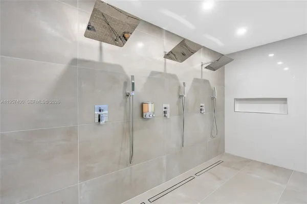 a bathroom with a shower