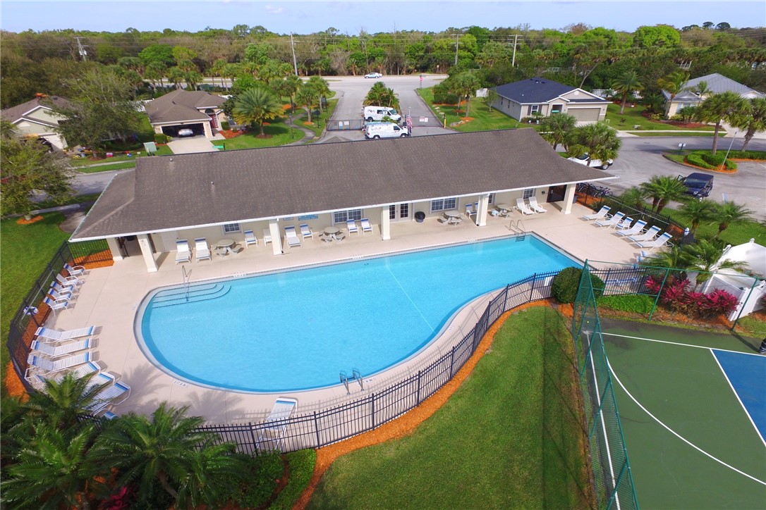 113 Drake Way Sebastian, FL 32958 - Photo 36 of 36 an aerial view of a house with a swimming pool