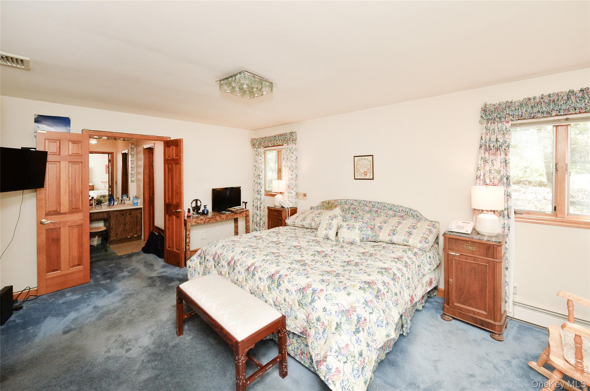 24 Highview Road Monsey, NY 10952 - Photo 25 of 44 a living room with a bed furniture flat screen tv and windows