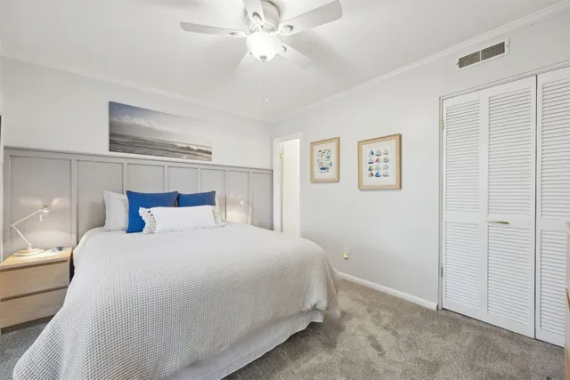 a view of outdoor space with signage and flags