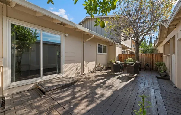 a house view with a outdoor space