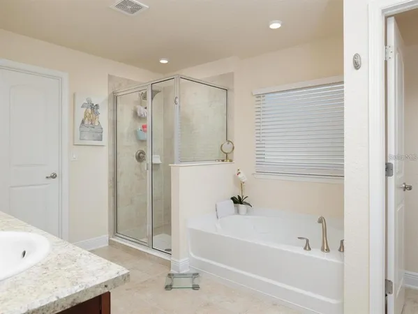 a bathroom with a bath tub and a shower