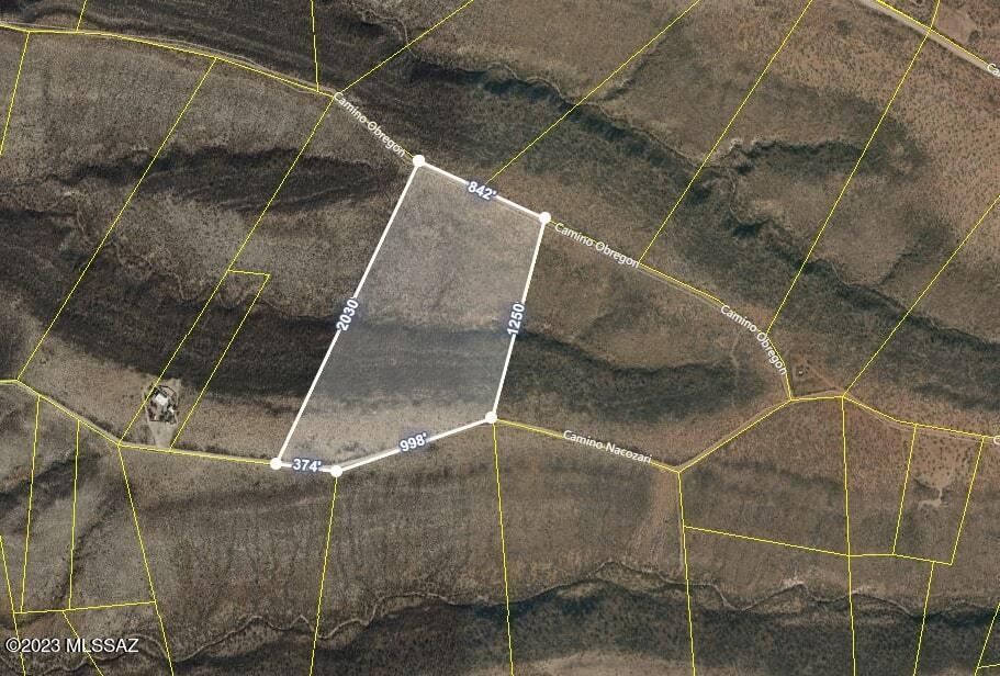 Tbd Camino Nacozari, Unit 71 Rio Rico, AZ 85648 - Photo 19 of 19 Aerial Lot Dimensions