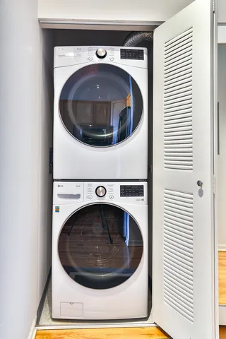a utility room with a washer and dryer