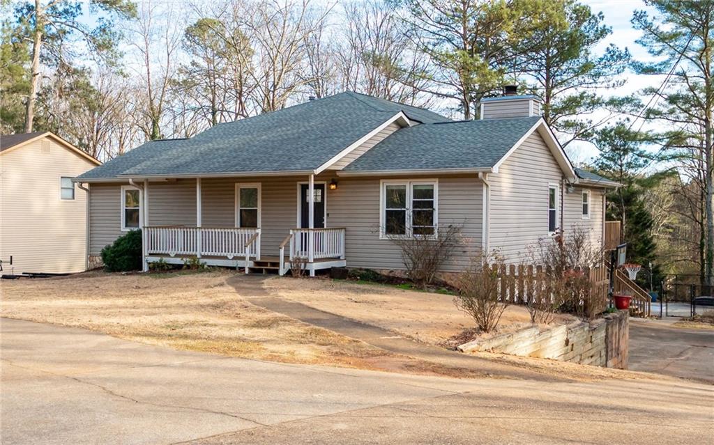 a view of a house with a patio