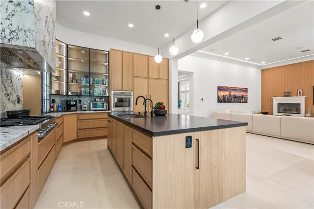 a kitchen with stainless steel appliances granite countertop a sink and cabinets