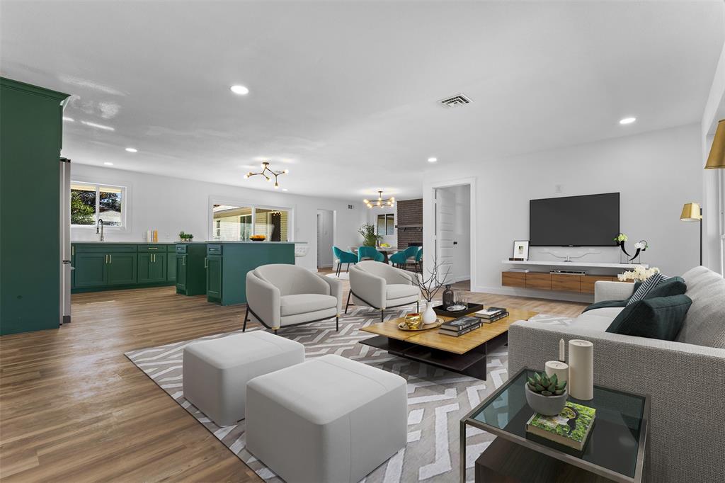 924 Whitestone Lane Dallas, TX 75232 - Photo 1 of 32 a living room with furniture and a flat screen tv