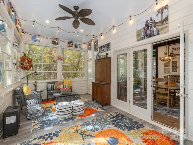 a living room with furniture