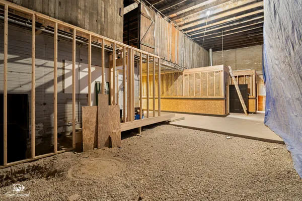 a view of a backyard of snow