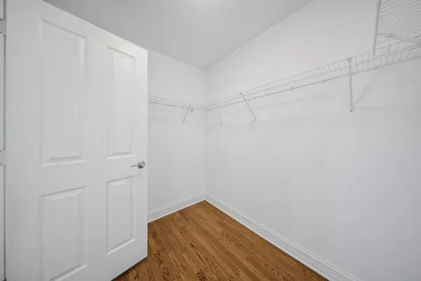 a view of small space with racks on the wall