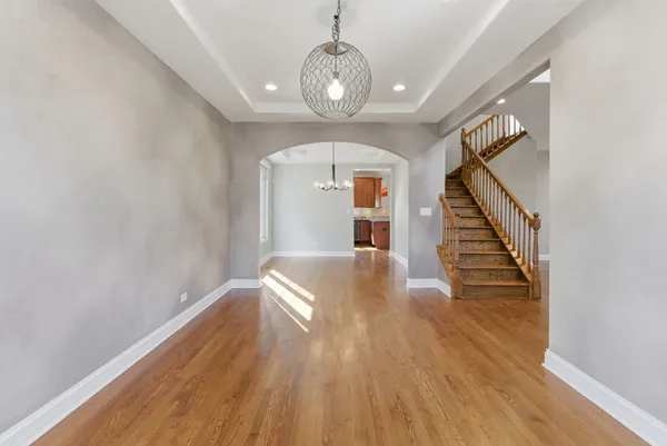 a view of livingroom with wooden floor