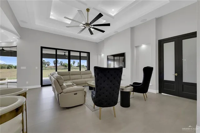 a living room with furniture