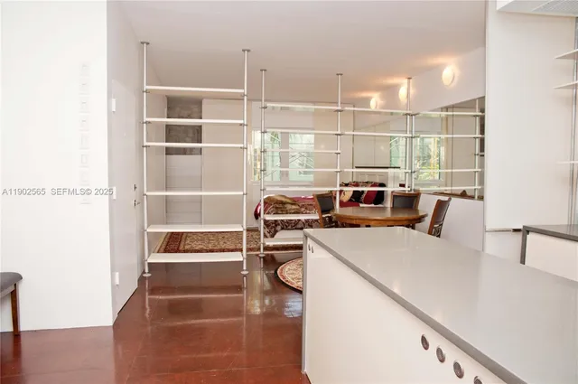 a work place with table and chairs