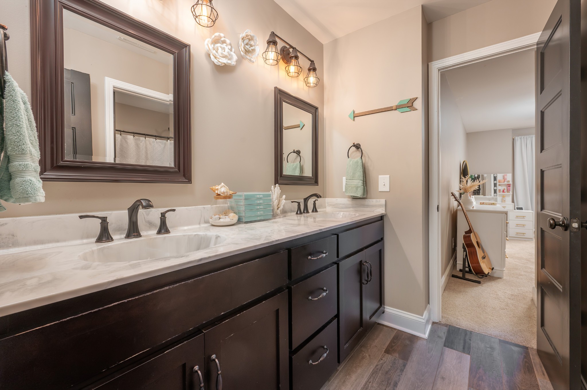 1675 Walnut Hill Road Lebanon, TN 37090 - Photo 27 of 54 a en suite bathroom with a granite countertop sink and a mirror