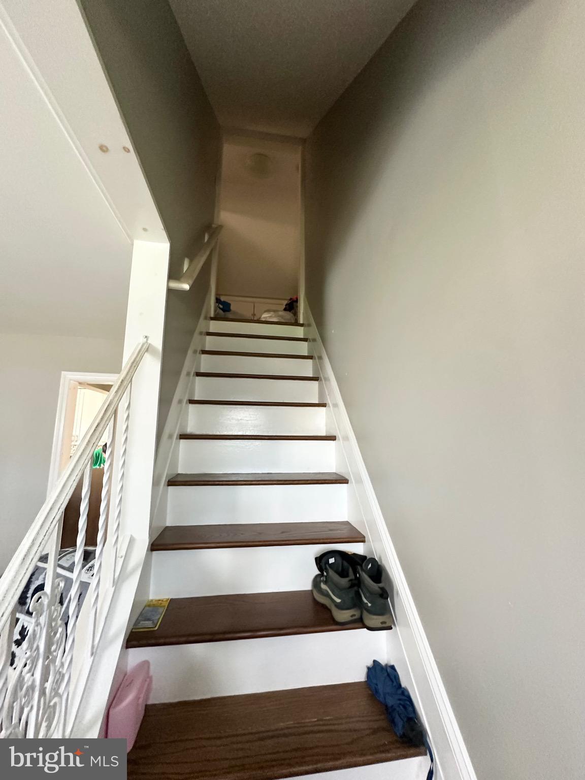29 Petty Ridge Road Hamilton, NJ 08620 - Photo 31 of 47 a view of staircase with wooden floor and white walls