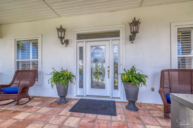 a view of a entryway door of the house