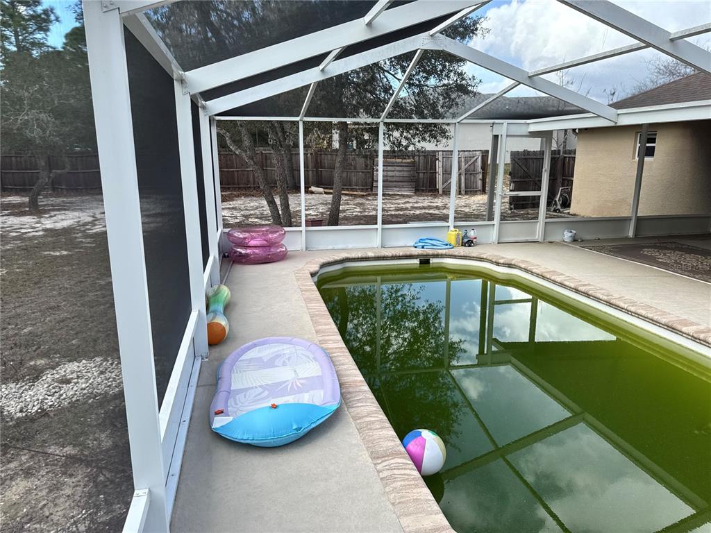12055 Robina Road Weeki Wachee, FL 34614 - Photo 42 of 64 a view of a swimming pool with a porch